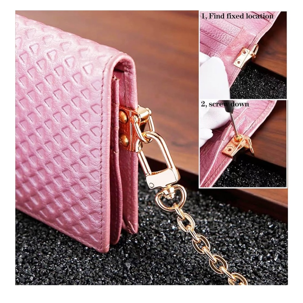 🆕 12 Sets Metal Side Clip Bag Buckle with Side Loop Purse Suspension